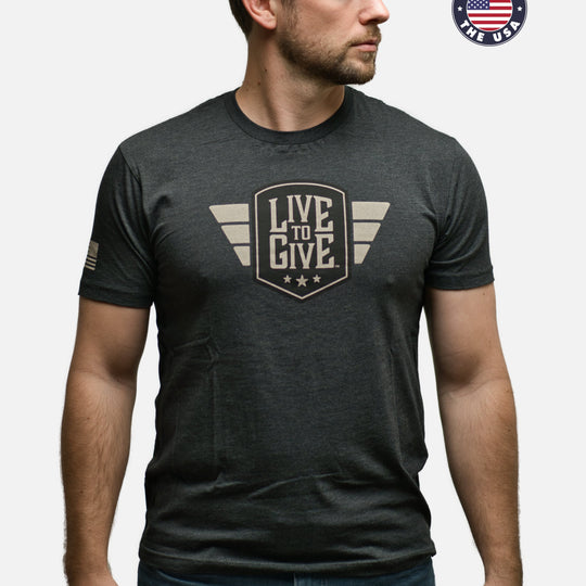 Live to Give Logo T-Shirt - Dark Grey
